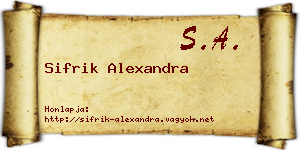 Sifrik Alexandra névjegykártya